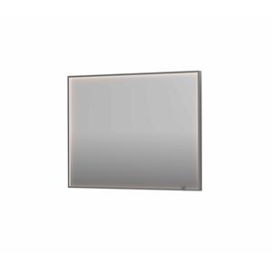 INK Spiegel  SP19 100x4x80 cm incl. direct LED-Verlichting Rondom en Spiegelverwarming Geborsteld RVS