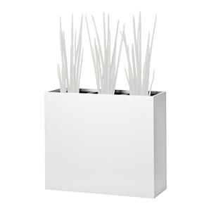 Plantenbak, heuphoog, voor 3 planten, oud wit