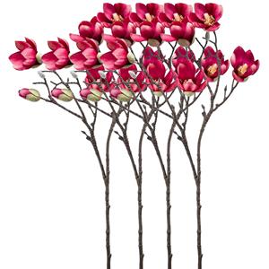 Emerald Kunstbloem Magnolia tak - 4x - 65 cm - dieproze - Kunst zijdebloemen -