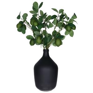 Bellatio Design Kunstbloem citrusfruit tak limoen - 5x - 74 cm - groen - losse steel - Kunst zijdebloemen -