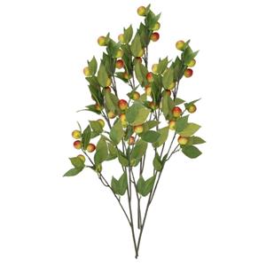 DK Design Kunstbloem fruit tak met appels - 3x - 90 cm - rood/groen - Kunst zijdebloemen -