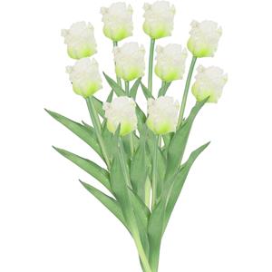 Countryfield Kunstbloemen boeket tulp Parkiet - 10x - wit - real touch - levensecht - cm - decoratie bloemen -