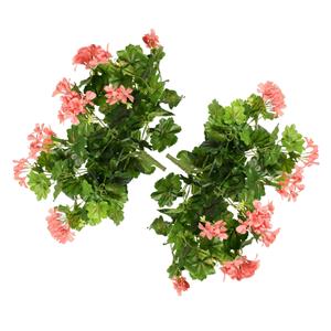 TopArt Kunstbloemen boeketje Oostenrijkse geranium - 2x - lichtroze - cm -