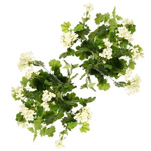 TopArt Kunstbloemen boeketje Oostenrijkse geranium - 2x - wit - cm -