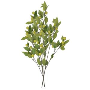 DK Design Kunstbloem fruit tak met appels - 3x - 90 cm - groen - Kunst zijdebloemen -