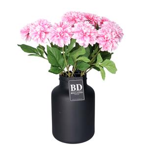 Bellatio Design Kunstbloemen boeket Dahlia - 10x - 50 cm - lichtroze - kunst zijdebloemen -
