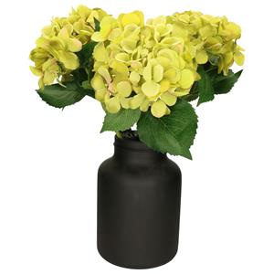 Mica Decorations Kunstbloemen boeket Hortensias - 5 stelen - groen - 51 cm - Kunst zijdebloemen -