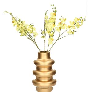 Mica Decorations Kunstbloemen boeket Orchidee - 5 stelen - lichtgeel - 75 cm - Kunst zijdebloemen -