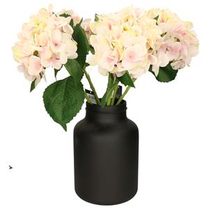 Mica Decorations Kunstbloem - 5x - Hortensia tak - lichtroze - 51 cm - losse steel - Kunst zijdebloe -