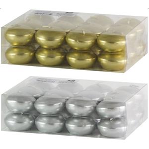 Trend Candles Drijfkaarsen pakket van stuks goud en zilver -