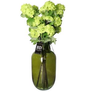 Bellatio Design Kunstbloem Viburnum/sneeuwbal Roseum - 5x - 60 cm - groen - losse steel - kunst zijdebloemen -