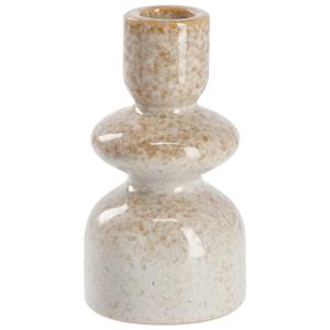 Puntige kandelaar Attila; 6.6x12.3 cm (ØxH); beige/bruin