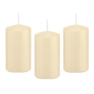 Trend Candles Cilinderkaars/stompkaars - 10x - cremewit - 5 x 10 cm - 23 branduren -