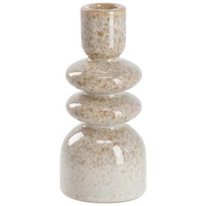 Puntige kandelaar Attila; 6.6x14.3 cm (ØxH); beige/bruin