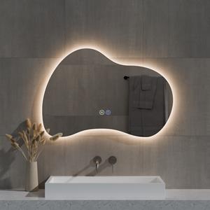 Best Design Spiegel  Strange Organisch 100x70 cm Incl. Sipegelverwarming & Dimare LED Verlichting