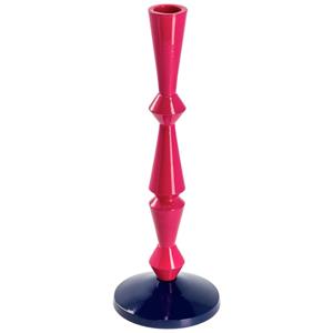 Kandelaar Andris; 9.5x25 cm (ØxH); roze/donkerblauw