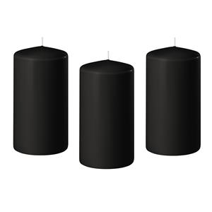 Enlightening Candles 10x Zwarte cilinderkaarsen/stompkaarsen 6 x 8 cm 27 branduren -
