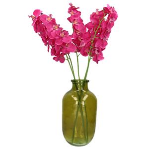 Mica Decorations Kunstbloemen boeket Orchidee - 5 stelen - diep roze - 71 cm - Kunst zijdebloemen -