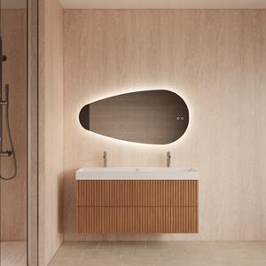 Gliss Design Spiegel  Thalia Organisch 100 x 61 cm Incl. Spiegelverwarming en Indirect LED-verlichting Rondom