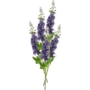 Bellatio Design Kunstbloem Ridderspoor/delphinium Roland - 5x - 87 cm - paars - kunst zijdebloemen -