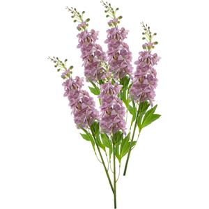 Bellatio Design Kunstbloem Ridderspoor/delphinium Roland - 5x - 87 cm - roze - kunst zijdebloemen -