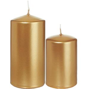 Trend Candles Stompkaarsen set van 8x stuks goud 8 en 12 cm -