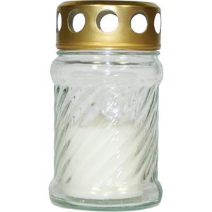 Cosy & Trendy 8x stuks grafkaarsen/gedenklichten met deksel wit 7 x 12 cm 10 uren brandtijd -