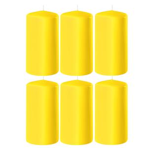 Enlightening Candles 8x Gele cilinderkaarsen/stompkaarsen 6 x 12 cm 45 branduren -