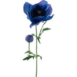 Nova nature Anemone spray Mina dk blue 63 cm kunstbloem - 
