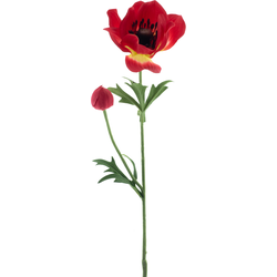 Nova nature Anemone spray Mina red 63 cm kunstbloem - 