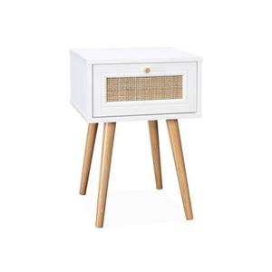 Sweeek  Nachtkastje met hout- en rietmotief, 1 lade