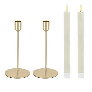 Vega Kandelaars in set Aveni met LED-kaarsen, 4 stuks.; 24 cm (H); goud/crème wit