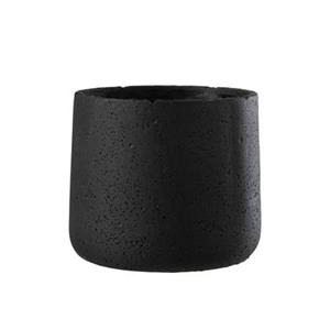 J-Line bloempot Potine - cement - zwart - large - Ø 19.00 cm
