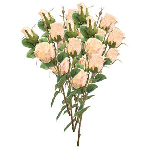 Emerald Kunstbloemen boeket Rozen - 8x - cm - licht roze - Kunst zijdebloemen -
