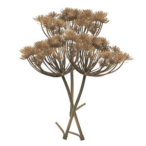 Bellatio Design Kunstbloem/kunsttak Berenklauw/heracleum℃ - 3x - cm - losse steel - kunst zijdebloem takken -