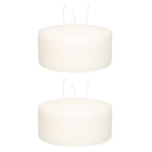 Enlightening Candles 3x stuks witte multi lonten kaars/mammoetkaars 15 x 8 cm 62 branduren -