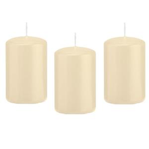 Trend Candles Cilinderkaars/stompkaars - 12x - cremewit - 5 x 8 cm - 18 branduren -