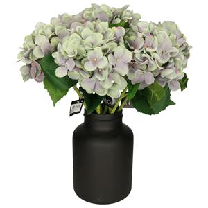 Mica Decorations Kunstbloem - 8x - Hortensia tak - lichtblauw - 51 cm - losse steel - Kunst zijdeblo -