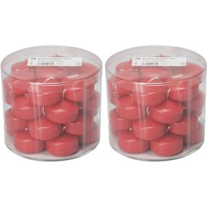 Enlightening Candles 56x Rode drijfkaarsen 5 cm 4 branduren -