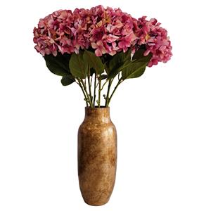 DK Design Kunstbloemen boeket Hortensias - 5 stelen - fuchsia roze - 109 cm - Kunst zijdebloemen -
