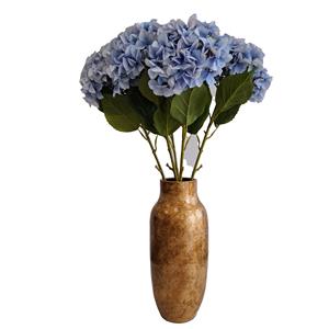DK Design Kunstbloemen boeket Hortensias - 5 stelen - lichtblauw - 109 cm - Kunst zijdebloemen -