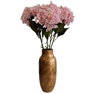 DK Design Kunstbloemen boeket Hortensias - 5 stelen - lichtroze - 109 cm - Kunst zijdebloemen -