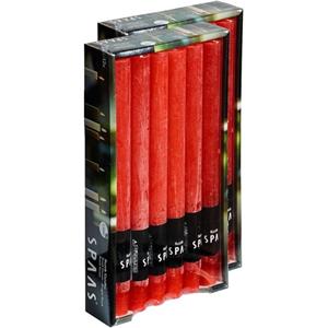 SPAAS 24x Rode rustieke rechte dinerkaarsen 25 cm 10 branduren -