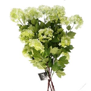 Bellatio Design Kunstbloem Viburnum/Sneeuwbal - 5x - 88 cm - groen - losse steel - kunst zijdebloemen -