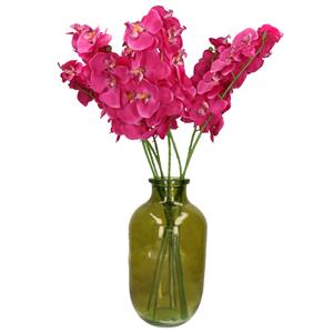 Mica Decorations Kunstbloemen boeket Orchidee - 8 stelen - diep roze - 71 cm - Kunst zijdebloemen -