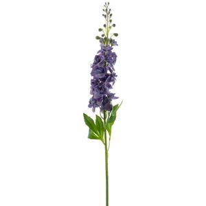 Bellatio Design Kunstbloemen boeket Ridderspoor/delphinium Roland - 8x - 87 cm - paars - kunst zijdebloemen -