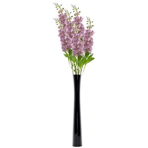 Bellatio Design Kunstbloemen boeket Ridderspoor/delphinium Roland - 8x - 87 cm - roze - kunst zijdebloemen -