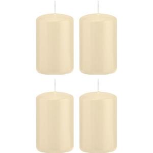 Trend Candles Cilinderkaarsen/stompkaarsen - set 20x - creme wit - 5 x 8 cm - 18 branduren -