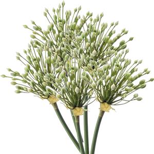 Emerald Allium/Sierui kunstbloem - 5x - losse steel - creme - 70 cm - Natuurlijke uitstraling -