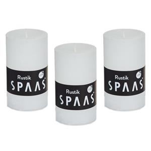 SPAAS 10x Witte rustieke cilinderkaars/stompkaars 5 x 8 cm 17 branduren -